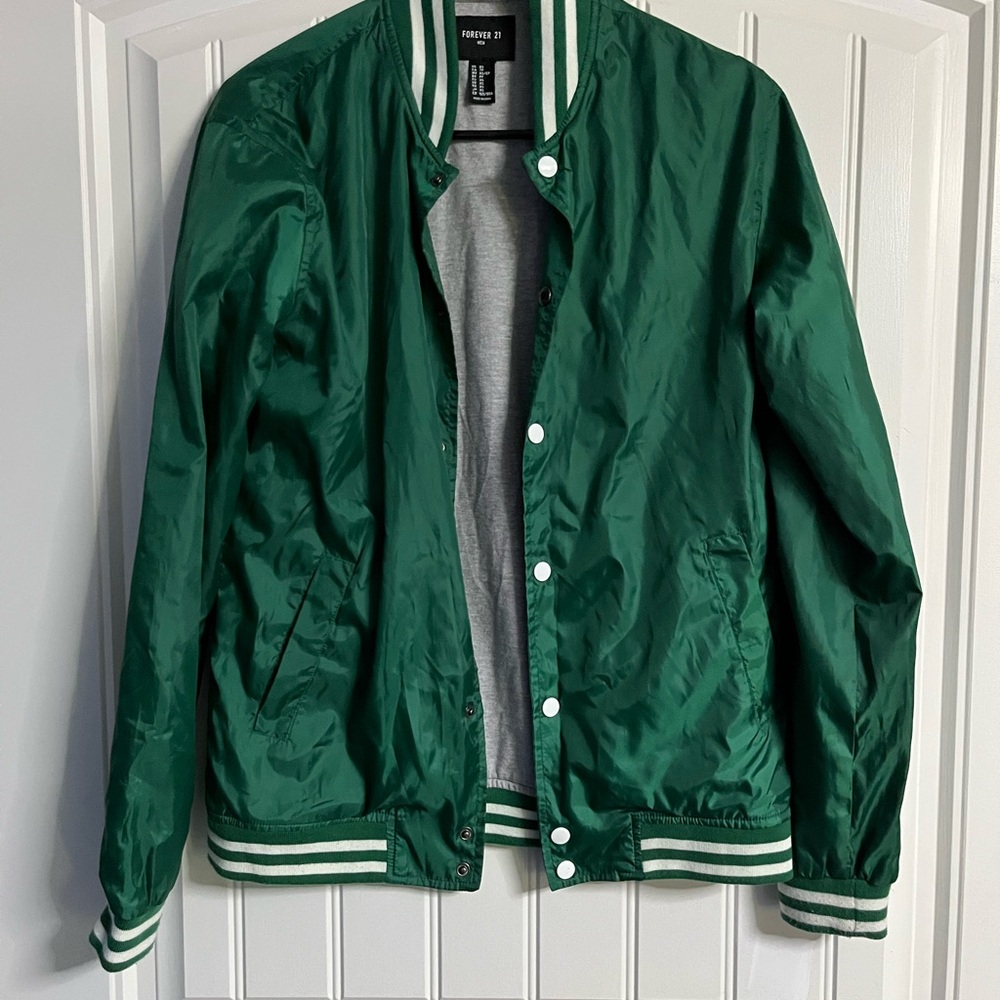 Forever 21 Forest Green Varsity Jacket Mens XS‎